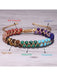 Shein 1 pieza Tobillera ajustable de doble capa con piedras naturales coloridas: ágata roja, aventurina verde, cuarzo rosa y piedra volcánica - Quierox - Tienda Online