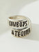 SHEIN 1 pieza vintage grabado con letra Anillo para mujeres estilo occidental Bisutería - Quierox - Tienda Online