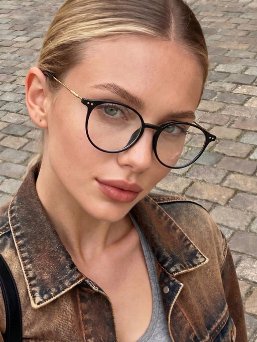 SHEIN 1 Piezas Gafas de mujer TR90 redondas, estilo casual - Quierox - Tienda Online