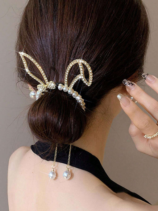 Shein 1 pinza para el cabello elegante de aleación con diamantes de imitación en forma de conejo - Quierox - Tienda Online