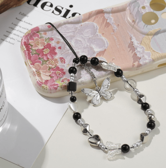 SHEIN 1 pulsera con colgante de mariposa negra de estilo oscuro - Quierox - Tienda Online