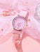 Shein 1 reloj de cuarzo con esfera redonda y correa de lona rosa - Quierox - Tienda Online