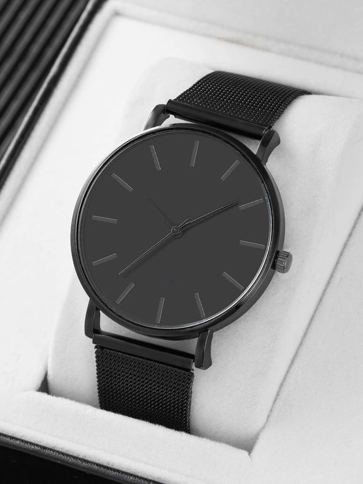 SHEIN 1 reloj de cuarzo con puntero redondo para hombre y 1 pulsera - Quierox - Tienda Online