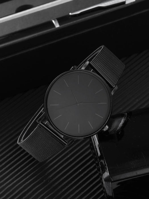 SHEIN 1 reloj de cuarzo con puntero redondo para hombre y 1 pulsera - Quierox - Tienda Online