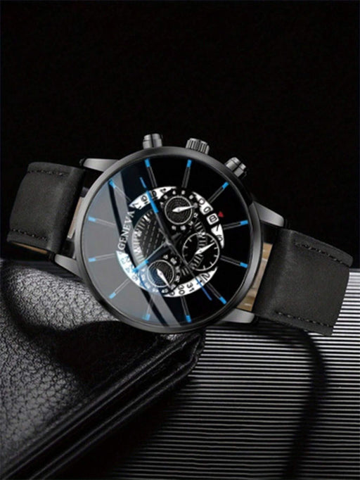 Shein 1 reloj de cuarzo de cuero sintético con acabado mate minimalista para hombre - Quierox - Tienda Online