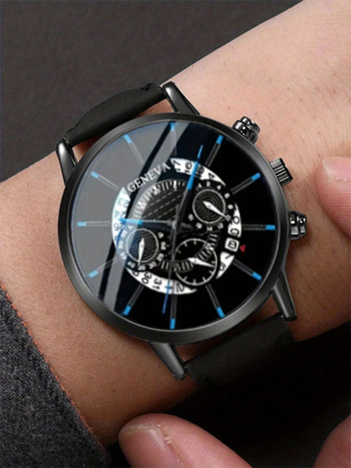 Shein 1 reloj de cuarzo de cuero sintético con acabado mate minimalista para hombre - Quierox - Tienda Online