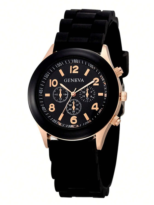 Shein 1 reloj de cuarzo de silicona de color macarrón bonito - Quierox - Tienda Online
