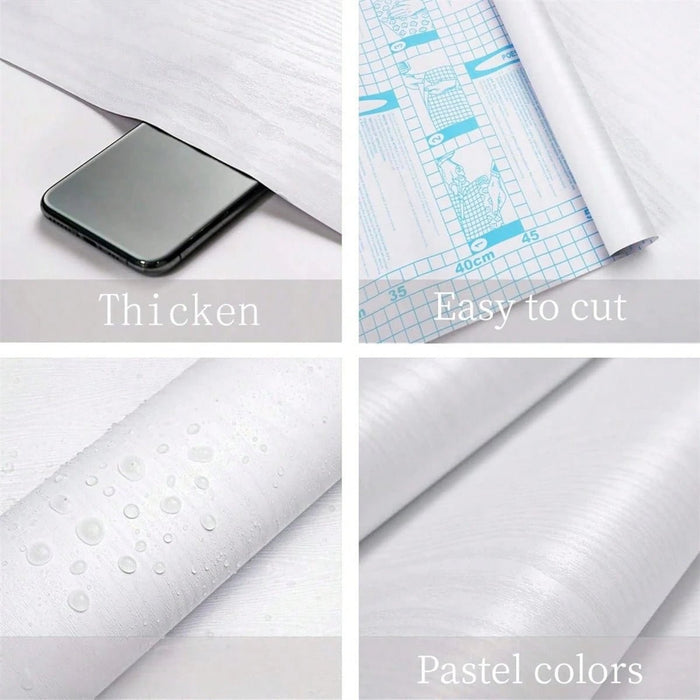 Shein 1 Rollo de papel pintado de grano de madera negro, impermeable y removible con autoadhesivo de PVC, 40*300cm - Quierox - Tienda Online