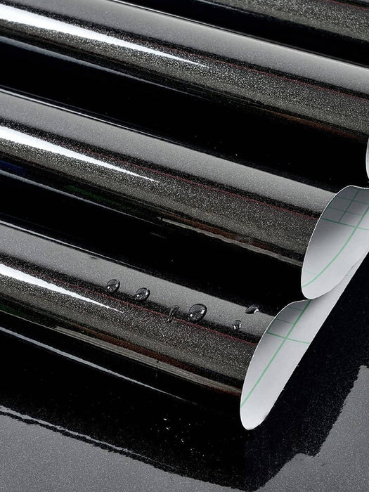 SHEIN 1 rollo de papel tapiz liso de PVC negro autoadhesivo para pared para decoración - Quierox - Tienda Online