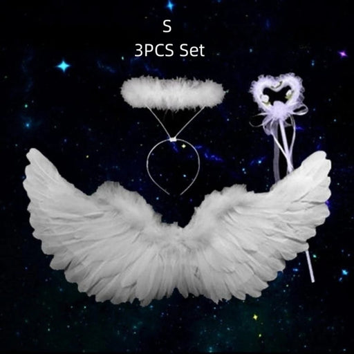 Shein 1 set Alas de ángel con forma de plumas, varita de ángel y diadema con aureola - Quierox - Tienda Online