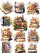 SHEIN 1 Set de pegatinas de casa de libros retro acuarela - Quierox - Tienda Online