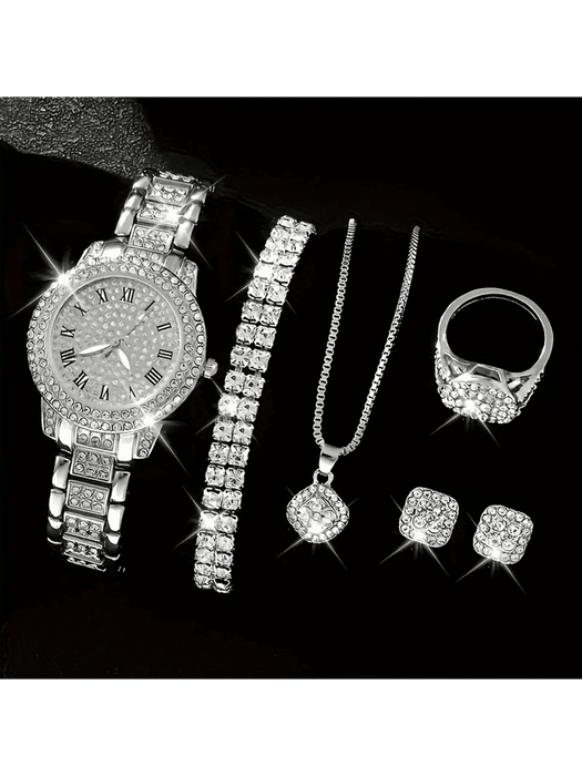 SHEIN 1 Set de Reloj de Cuarzo Elegante y Casual de Moda para Mujer - Quierox - Tienda Online