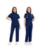 SHEIN 1 Set Uniforme de mujer de manga corta con cremallera y cuello de tortuga - Quierox - Tienda Online