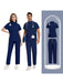 SHEIN 1 Set Uniforme de mujer de manga corta con cremallera y cuello de tortuga - Quierox - Tienda Online