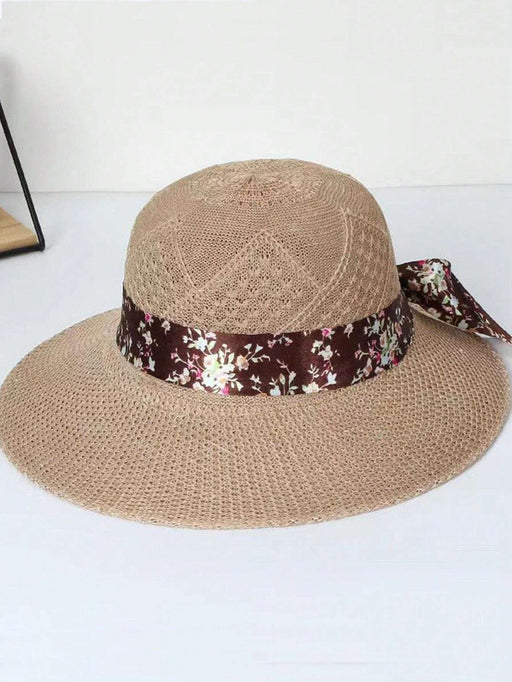 Shein 1 sombrero de sol para mujer con ala pequeña y lazo floral transpirable - Quierox - Tienda Online