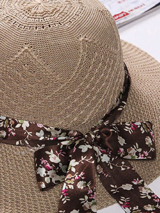 Shein 1 sombrero de sol para mujer con ala pequeña y lazo floral transpirable - Quierox - Tienda Online