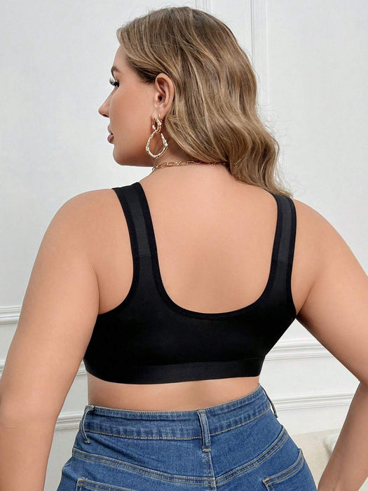 SHEIN 1 sujetador de lencería sin aros con cierre frontal de encaje y patchwork - Quierox - Tienda Online