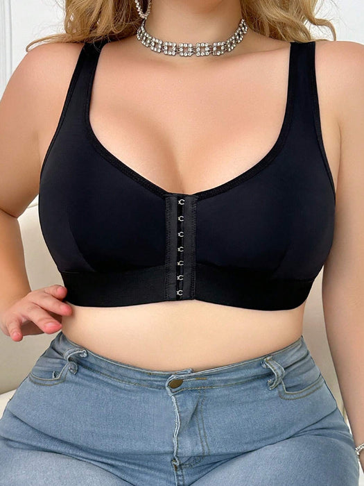 SHEIN 1 sujetador sencillo de talla grande con cierre frontal liso - Quierox - Tienda Online