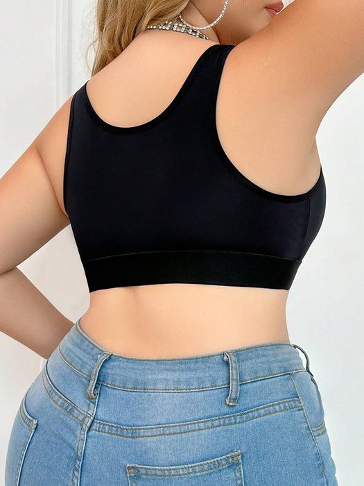 SHEIN 1 sujetador sencillo de talla grande con cierre frontal liso - Quierox - Tienda Online