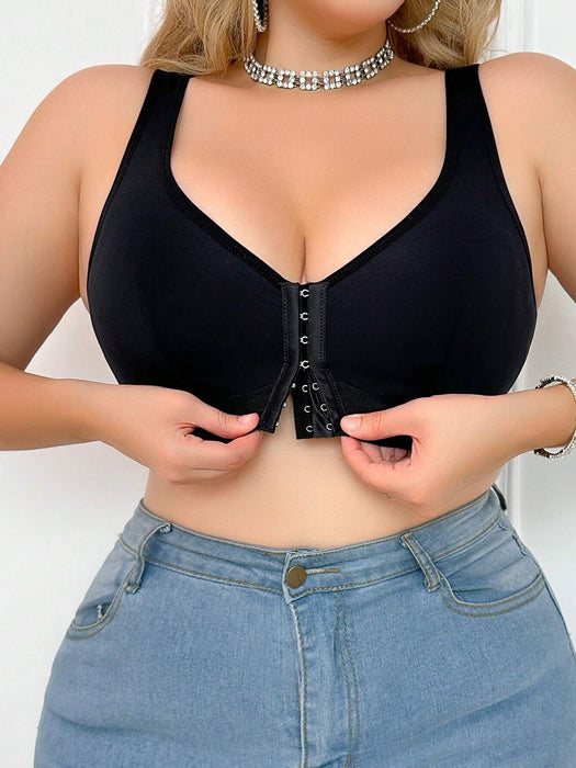 SHEIN 1 sujetador sencillo de talla grande con cierre frontal liso - Quierox - Tienda Online