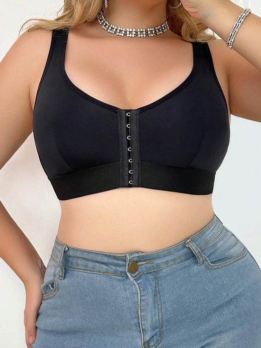 SHEIN 1 sujetador sencillo de talla grande con cierre frontal liso - Quierox - Tienda Online