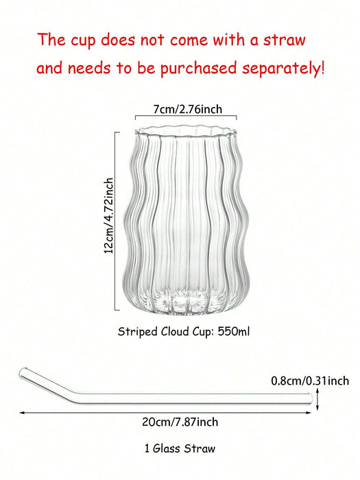 Shein 1 taza de café de vidrio creativa con forma ondulada de 550 ml (sin pajita) - Quierox - Tienda Online