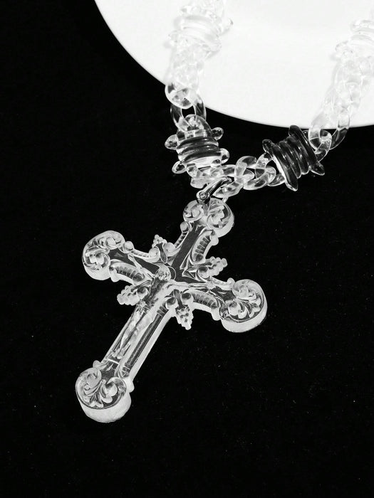 SHEIN 1 unidad de collar con colgante de cruz de Jesús extragrande - Quierox - Tienda Online