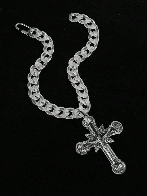 SHEIN 1 unidad de collar con colgante de cruz de Jesús extragrande - Quierox - Tienda Online