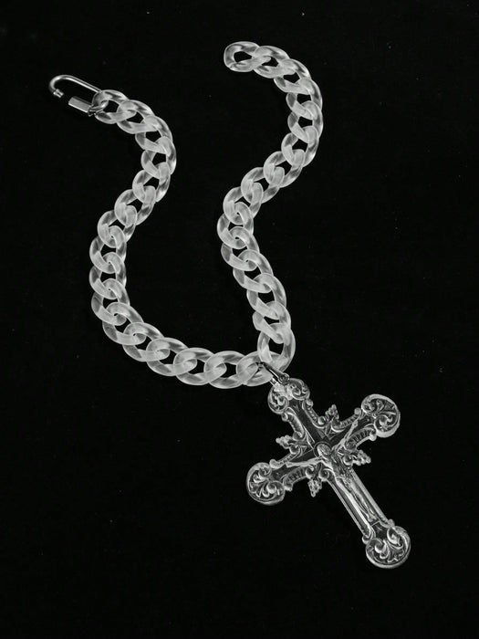 SHEIN 1 unidad de collar con colgante de cruz de Jesús extragrande - Quierox - Tienda Online