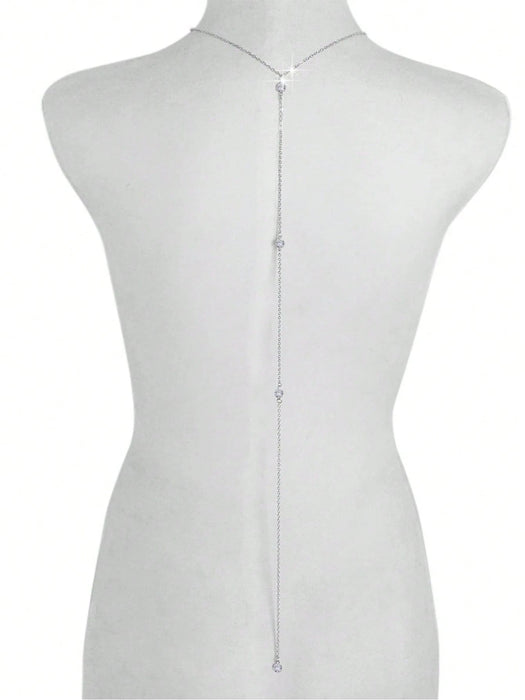 SHEIN 1 unidad de elegante cadena corporal sin espalda con diamantes de imitación - Quierox - Tienda Online