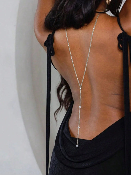 SHEIN 1 unidad de elegante cadena corporal sin espalda con diamantes de imitación - Quierox - Tienda Online