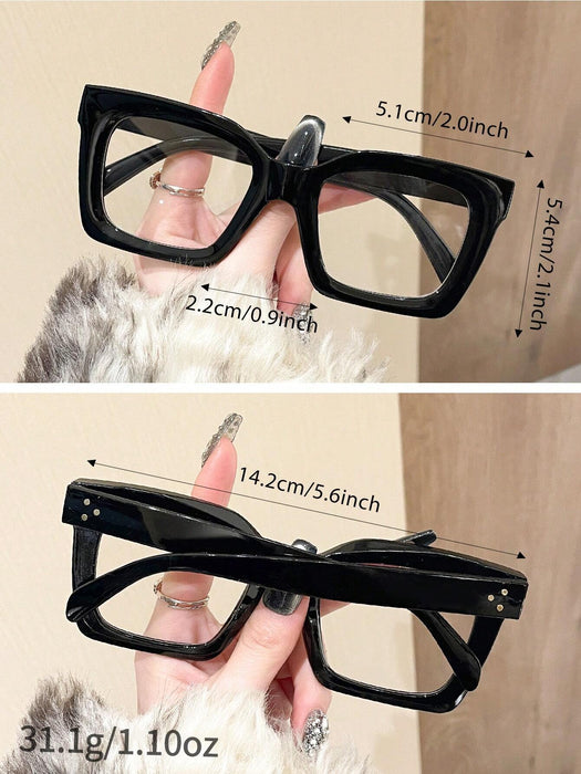 SHEIN 1 unidad de gafas Y2K Squared con lentes transparentes estilo retro - Quierox - Tienda Online