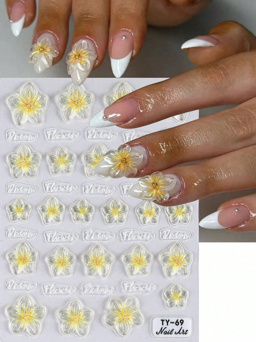 SHEIN 1 unidad de pegatinas para uñas con relieve de flores - Quierox - Tienda Online