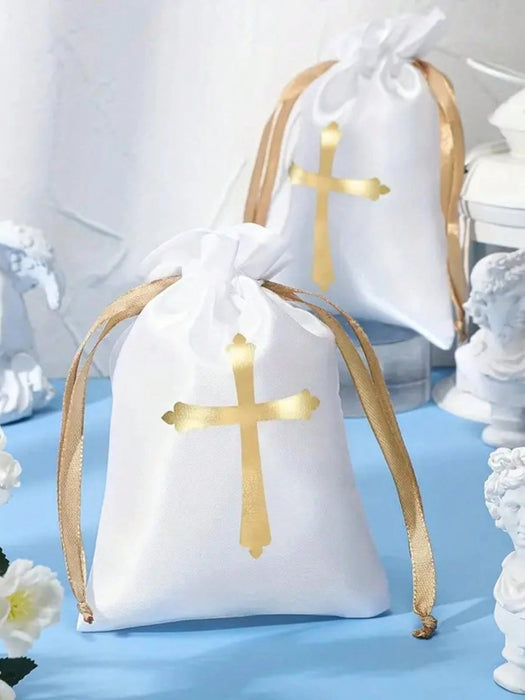 Shein 10 bolsas de regalo de satén con cordón de regalo religiosas - Quierox - Tienda Online