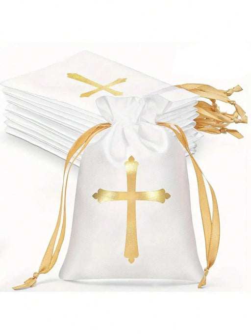 Shein 10 bolsas de regalo de satén con cordón de regalo religiosas - Quierox - Tienda Online