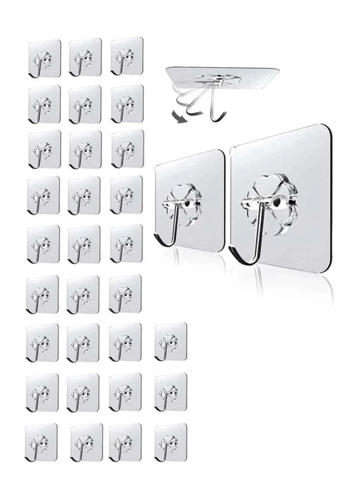 Shein 10 ganchos autoadhesivos resistentes de acero inoxidable - Quierox - Tienda Online