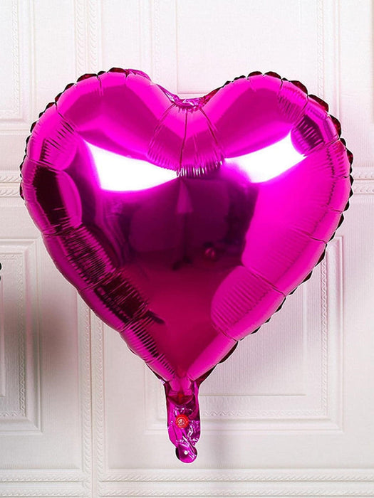 SHEIN 10 globos decorativos en forma de corazón, globo rosa fuerte metálico de 18 pulgadas - Quierox - Tienda Online