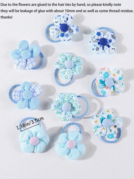 SHEIN 10 gomas para el pelo con flores para niñas, coloridas cintas elásticas para el pelo - Quierox - Tienda Online