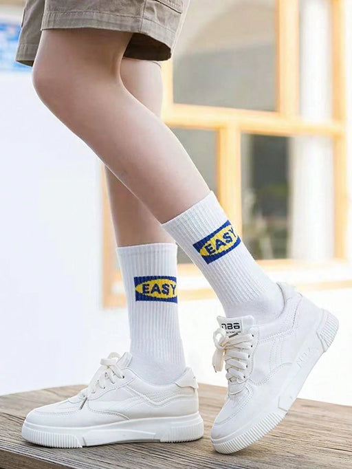 Shein 10 pares de calcetines casuales deportivos de media pantorrilla estilo graffiti de colores aleatorios - Quierox - Tienda Online