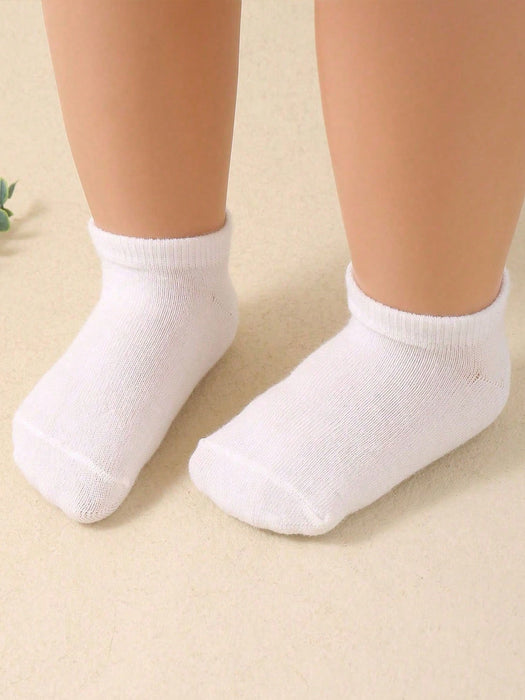 Shein 10 pares de calcetines casuales para bebé con estampado aleatorio de carita feliz - Quierox - Tienda Online