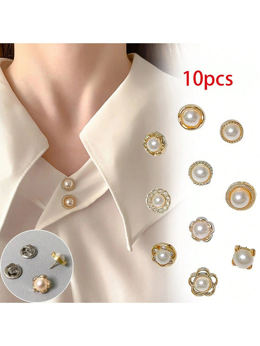 SHEIN 10 piezas Botón de perla de plástico para camisa - Quierox - Tienda Online