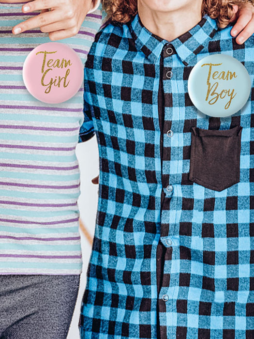 Shein 10 piezas broches de "Equipo Niño" y "Equipo Niña" para revelacion de genero - Quierox - Tienda Online