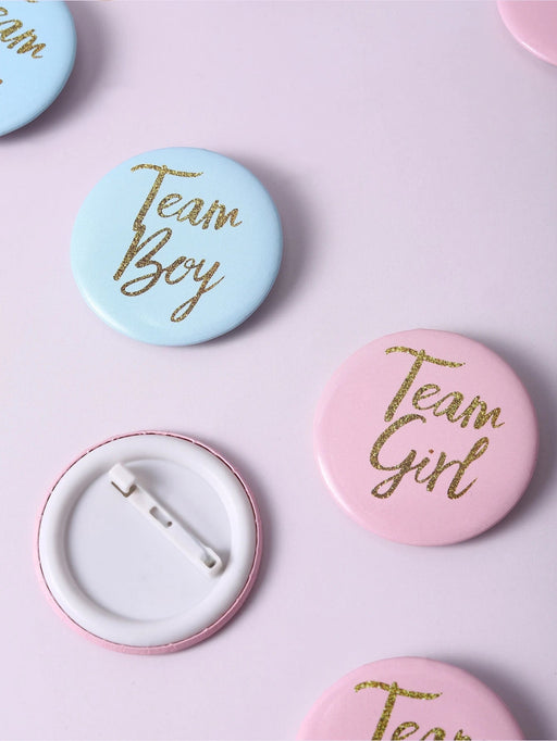 Shein 10 piezas broches de "Equipo Niño" y "Equipo Niña" para revelacion de genero - Quierox - Tienda Online