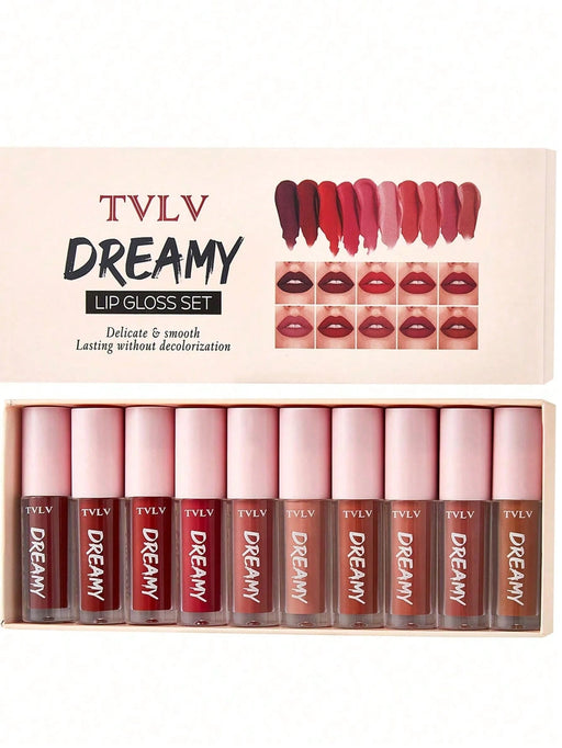 Shein 10 piezas Conjunto de brillo de labios de terciopelo mate - Quierox - Tienda Online