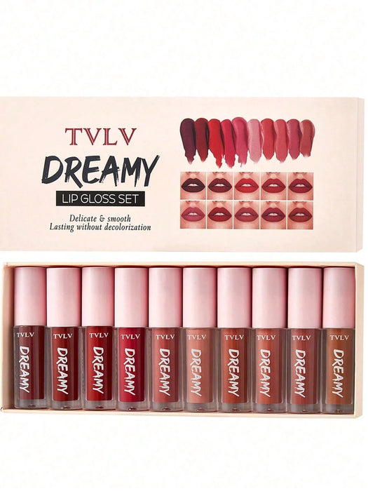 Shein 10 piezas Conjunto de brillo de labios de terciopelo mate - Quierox - Tienda Online