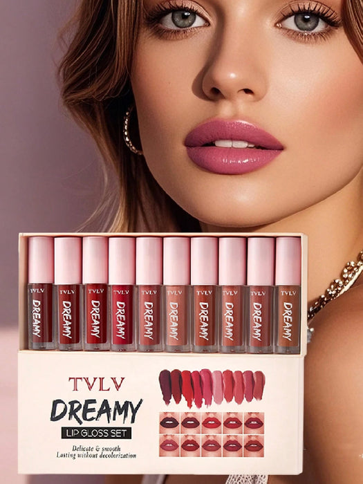 Shein 10 piezas Conjunto de brillo de labios de terciopelo mate - Quierox - Tienda Online