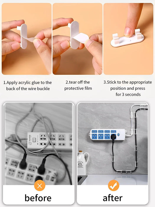 SHEIN 10 piezas de abrazaderas con Adhesivo blanco para cable - Quierox - Tienda Online