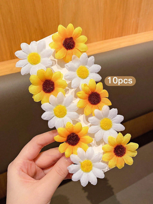 SHEIN 10 pinzas para el cabello con forma de girasol, horquillas estilo coreano - Quierox - Tienda Online