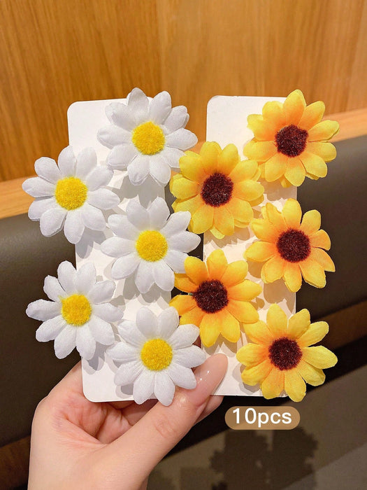 SHEIN 10 pinzas para el cabello con forma de girasol, horquillas estilo coreano - Quierox - Tienda Online