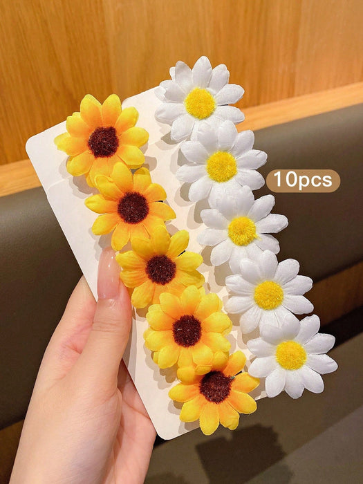 SHEIN 10 pinzas para el cabello con forma de girasol, horquillas estilo coreano - Quierox - Tienda Online